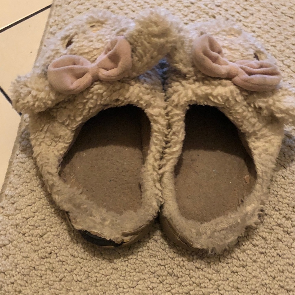Worn house slippers